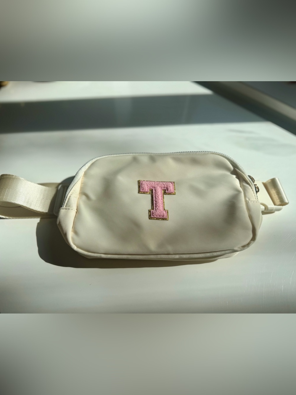 Girls’ Belt Bag / Crossbody with Pink 'T' Patch
